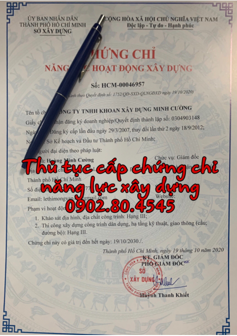 DỊCH VỤ CẤP CHỨNG CHỈ NĂNG LỰC XÂY DỰNG HẠNG III TẠI THANH HÓA