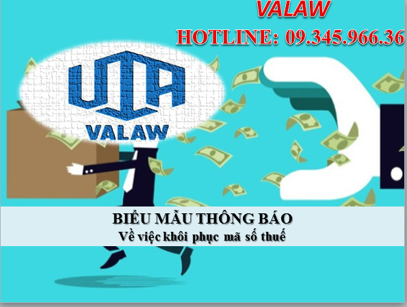 THÔNG BÁO Về việc khôi phục mã số thuế